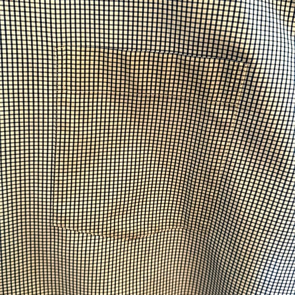 CUSTOM MADE SAVILE ROW TAILORS MENS BUTTON DOWN SHIRT IN BLUE AND WHITE PATTERN - Picture 5 of 8